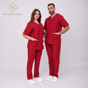 Tenue médicale basic rouge unisex
